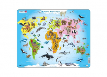 Купить larsen пазлы карта мира с животными a34