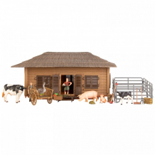 Купить masai mara набор фигурок животных на ферме (ферма, бык, свиньи, гусь, фермеры, инвентарь) мм205-067