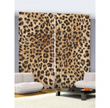 Купить joyarty шторы с фотопечатью леопардовое окружение из сатена 290х265 см p_3750_145x265