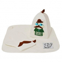 Купить никитинская мануфактура набор банный для супер дедушки (шапка, рукавица, коврик) пнсемкш002