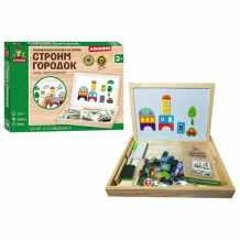 Купить деревянная игрушка буратино набор чудо-чемоданчик строим городок w0113