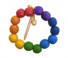 Купить деревянная игрушка rntoys бусы радуга шары малые цветные 14 шт. д-642