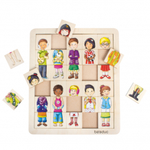 Купить деревянная игрушка beleduc развивающий пазл дети: национальности, одежда, культура 11130
