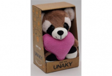 Купить мягкая игрушка unaky soft toy енот крош с розовым флисовым сердцем с шариками для мелкой моторики 26 см 0755230-33k