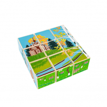 Купить деревянная игрушка томик кубики русская деревня 9 шт. 1-44