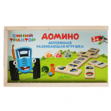 Купить деревянная игрушка буратино синий трактор домино w024-str