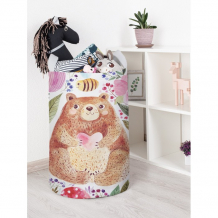 Купить joyarty корзина для игрушек добрый медведь в цветах 50x35 см toba_14555_m