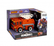 Купить bondibon трансформер-конструктор с отвёрткой bondibot 2 в 1 робот-пожарная машина автовышка вв5259