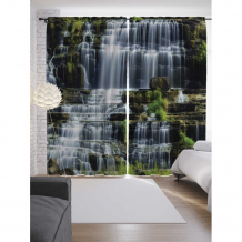 Купить joyarty шторы с фотопечатью ступенчатый длинный водопад из сатена 290х265 см p_16287_145x265
