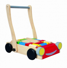 Купить деревянная игрушка plan toys тележка с блоками 5123