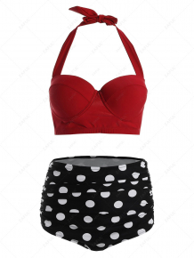 Купить plus size halter high waist polka dot bikini ( id 213026202 )