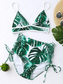 Купить high waist tropical leaf print bikini set ( id 221119501 )