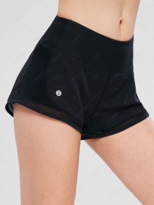 Купить zaful layered mesh insert sports shorts ( id 277441401 )