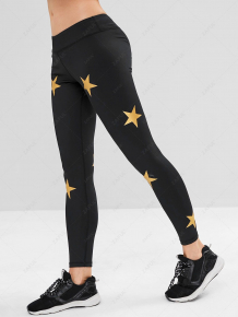 Купить zaful star print skinny sports leggings ( id 278252402 )