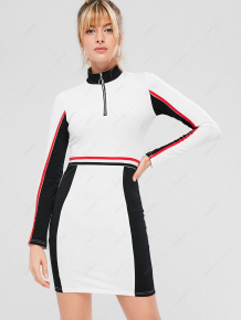 Купить contrast zip color block sporty dress ( id 277934702 )