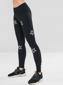 Купить zaful skinny star print active leggings ( id 284426702 )