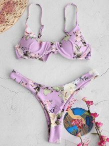 Купить zaful flower underwire tie back bikini set ( id 299649501 )