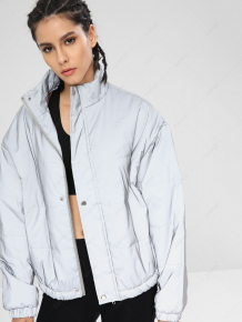 Купить reflective silver puffer zip jacket ( id 353875703 )