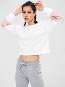 Купить zaful color block drop shoulder casual sweatshirt ( id 363806602 )