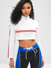 Купить striped zipper crop sweatshirt ( id 378990704 )