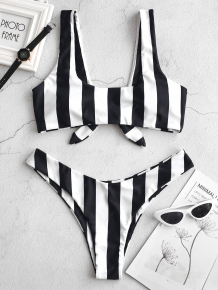 Купить zaful knot striped bikini set ( id 444831101 )