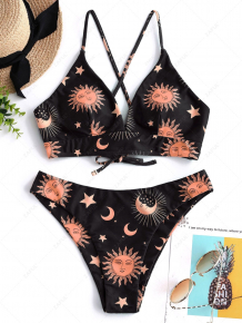 Купить zaful sun and moon lace up bikini set ( id 439432912 )