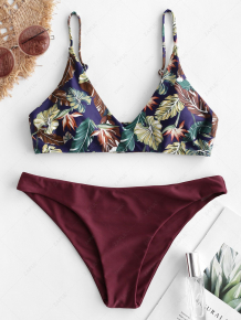 Купить zaful tropical leaf bralette bikini swimsuit ( id 452570101 )