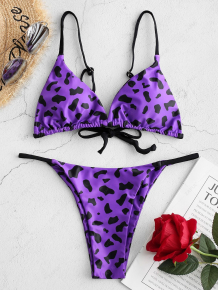 Купить zaful leopard animal print string bikini swimsuit ( id 461240501 )