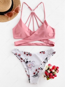 Купить zaful floral strappy wrap bikini swimsuit ( id 461563902 )