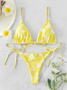 Купить zaful floral tie side low waisted bikini swimsuit ( id 462036903 )