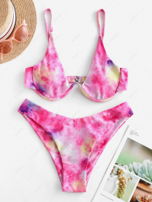 Купить zaful underwire tie dye bikini swimsuit ( id 460550501 )