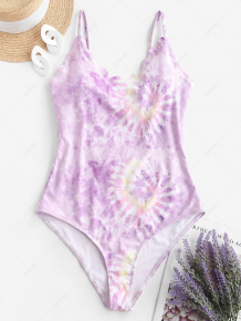 Купить zaful tie dye scalloped one-piece swimsuit ( id 467634003 )