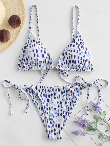Купить zaful animal print tie string bikini set ( id 445836815 )