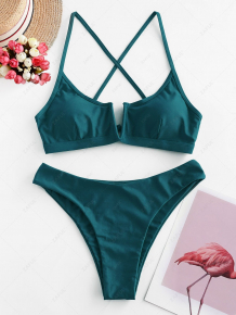 Купить zaful v-wired crisscross high cut bikini swimsuit ( id 458953315 )