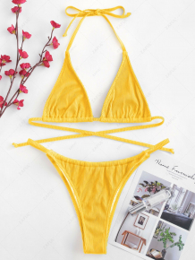 Купить zaful textured ribbed string bikini set ( id 337504416 )