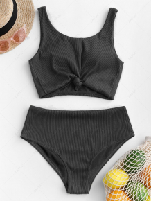 Купить zaful knot textured ribbed tankini swimsuit ( id 453008606 )