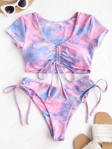Купить zaful cinched tie dye two piece swimsuit ( id 458148509 )