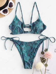 Купить zaful tie dye animal print cutout bikini swimwear ( id 465696808 )