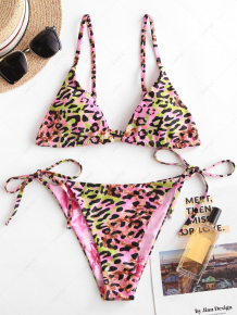 Купить zaful leopard reversible tie side bikini swimwear ( id 468672403 )