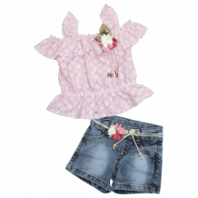 Купить baby rose комплект для девочки футболка, шорты, пояс 3425 3425