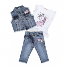 Купить baby rose комплект для девочки жилет, футболка, джинсы 3367 3367