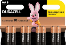 Купить duracell батарейка алкалиновая basic aa (lr06) 8 шт. 5000394006522