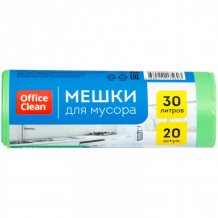 Купить officeclean мешки для мусора биоразлагаемые 30 л 20 шт. 258859/а