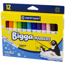 Купить фломастеры centropen bigga markers 12 цветов 7 7650 1201