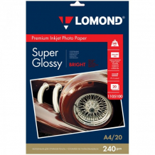Купить lomond фотобумага суперглянец а4 240г/м2 для струйных принтеров 20 листов 1105100