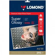 Купить lomond фотобумага суперглянец а4 295г/м2 для струйных принтеров 20 листов 1108101