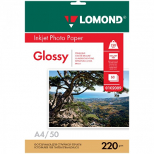 Купить lomond фотобумага глянцевая а4 220г/м2 для струйных принтеров 50 листов 102089