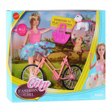 Купить компания друзей кукла с велосипедом и питомцем jb700320