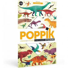 Купить poppik образовательный постер из наклеек динозавры dis005