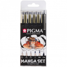 Купить sakura набор капиллярных ручек pigma micron manga 6 шт. poxsdkman6
